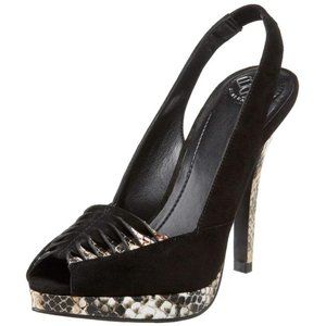 *BCBGeneration Black Suede Snake CINTHYA Pumps